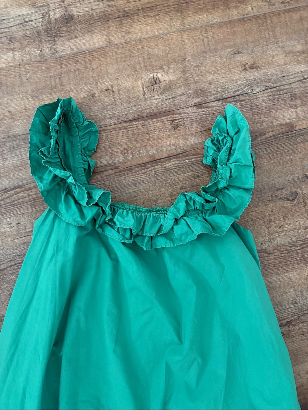 Ruffled Strap Midi Dress in Emerald Green - Picture 3 of 3